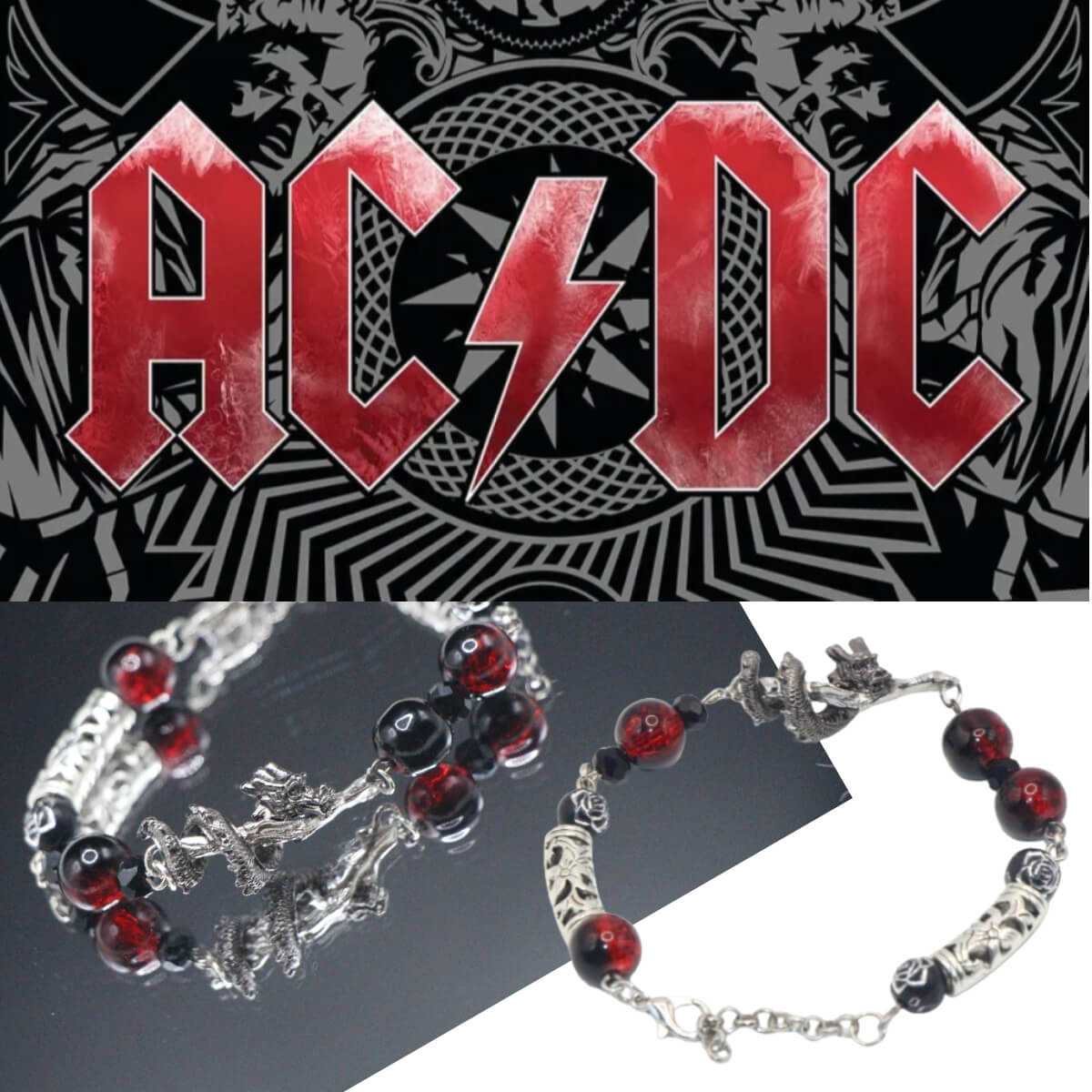 ACDC band theme bracelet