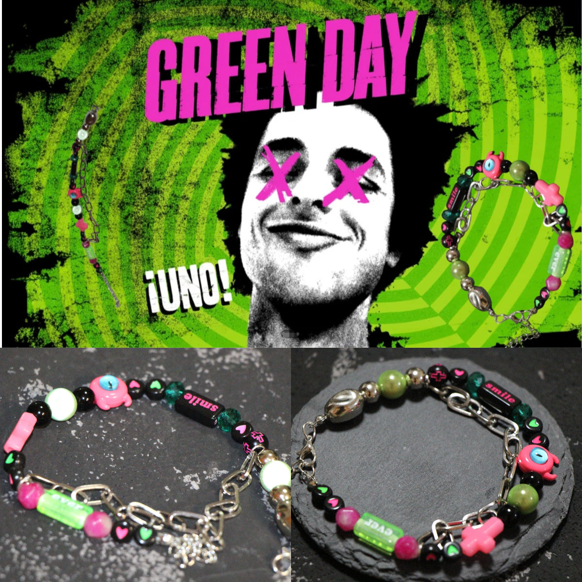 Green Day album themed bracelet