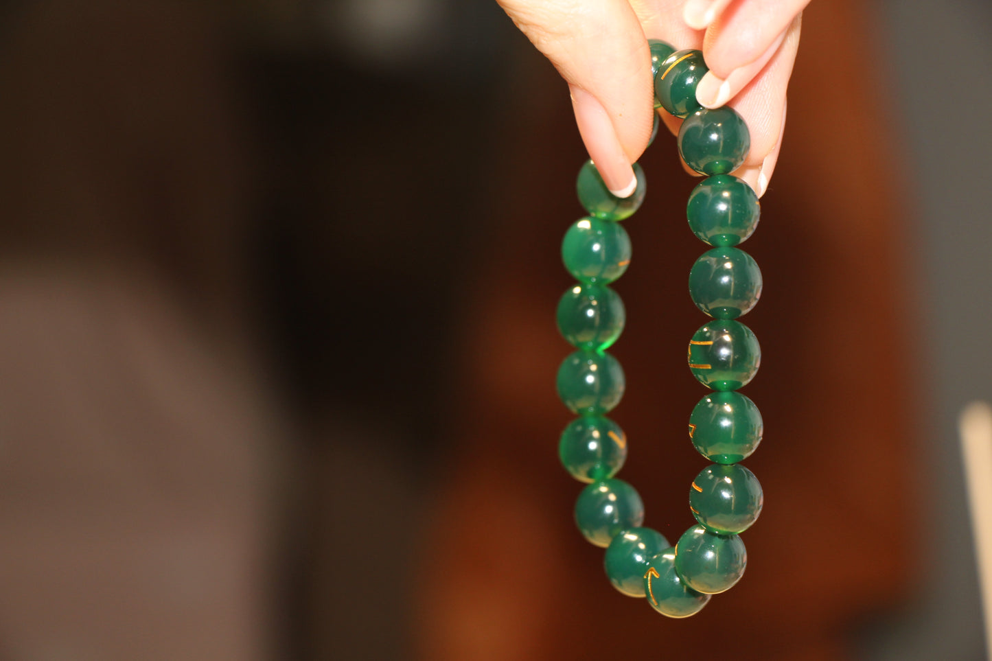 Natural agate rune bracelet-green-absorbs negative energy BLATANT REBELLION